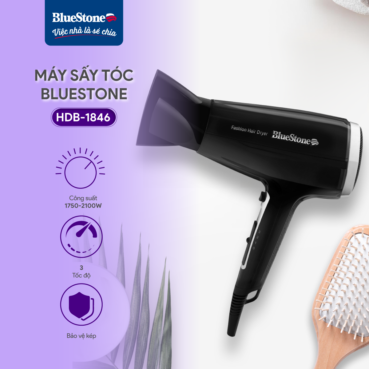 Máy Sấy Tóc BlueStone HDB-1846 1750-2100W
