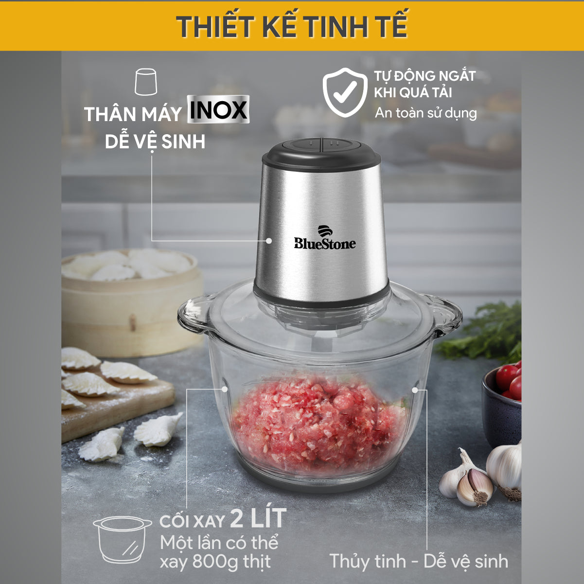 Máy xay thịt BlueStone CHB-5148 350W 2 Lít