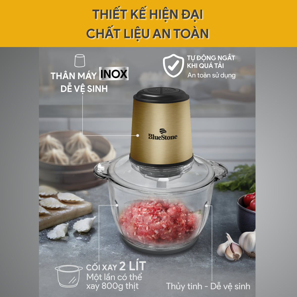Máy xay thịt BlueStone CHB-5148 350W 2 Lít