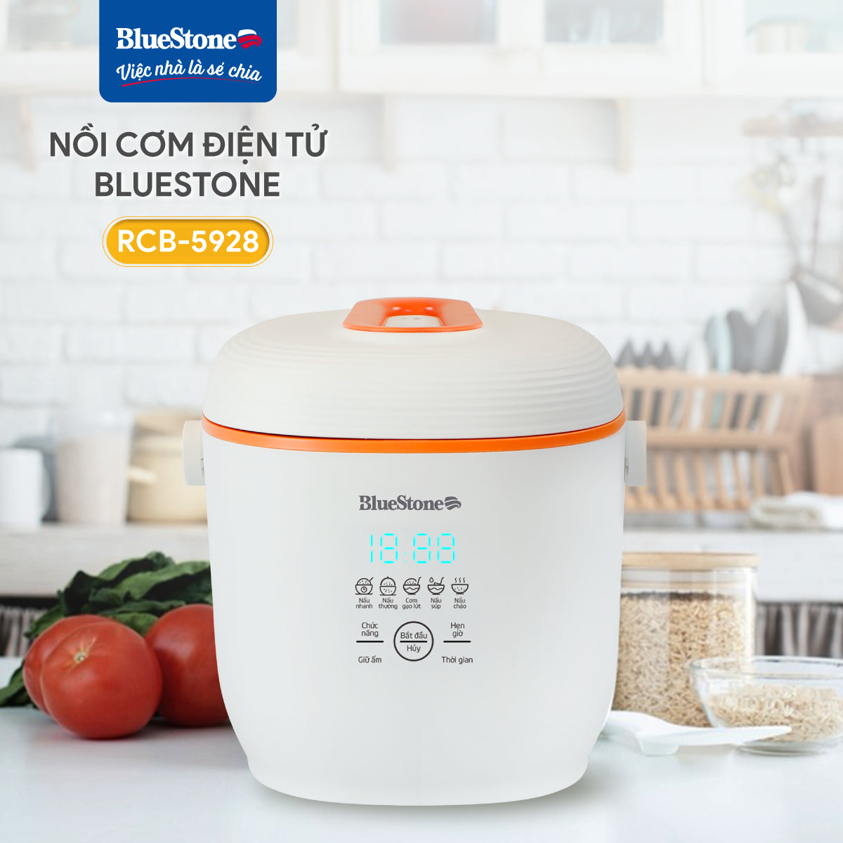 Nồi cơm điện tử BlueStone RCB-5928 0.6 Lít 350W