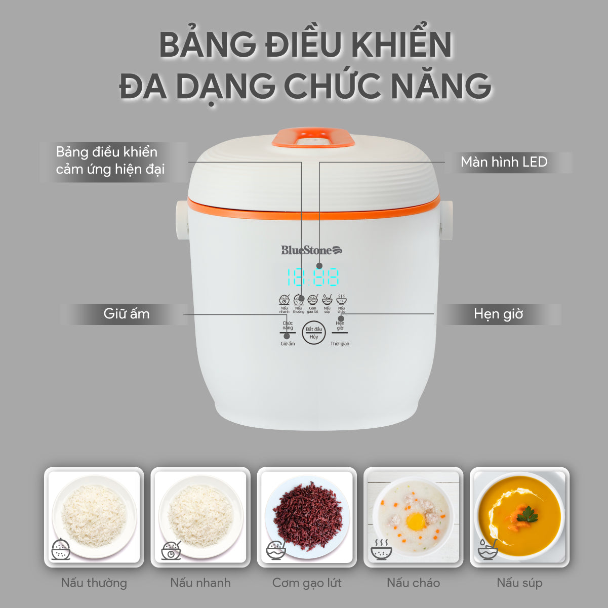 Nồi cơm điện tử BlueStone RCB-5928 0.6 Lít 350W