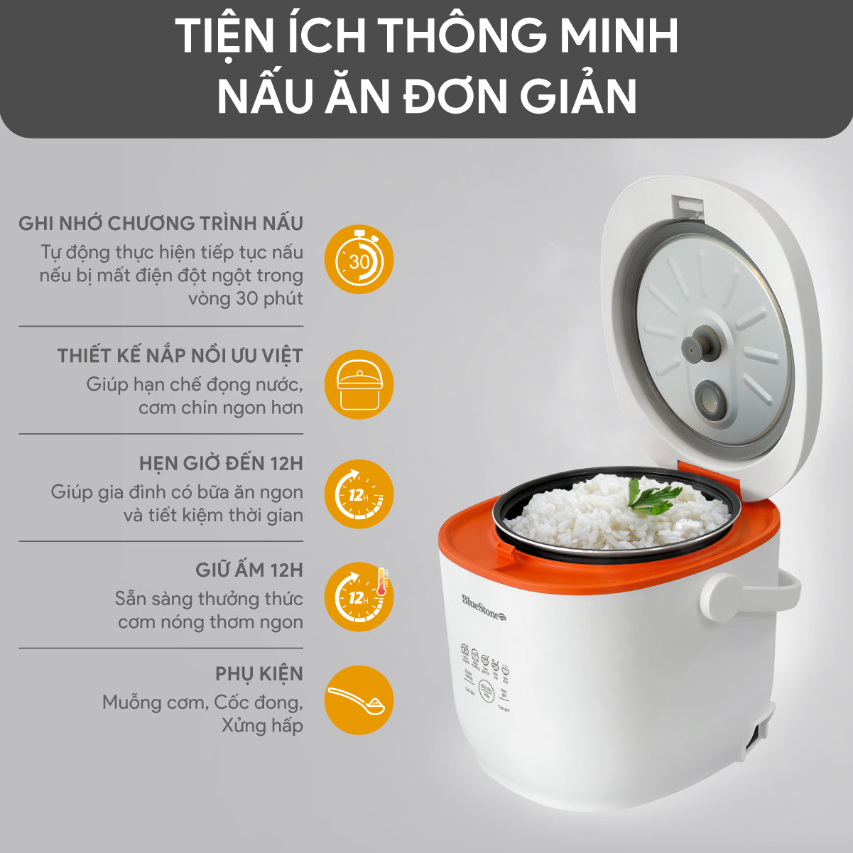 Nồi cơm điện tử BlueStone RCB-5928 0.6 Lít 350W