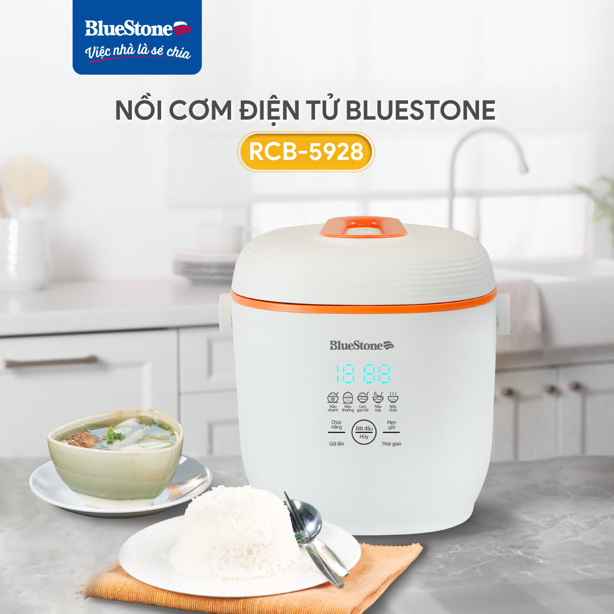 Nồi cơm điện tử BlueStone RCB-5928 0.6 Lít 350W