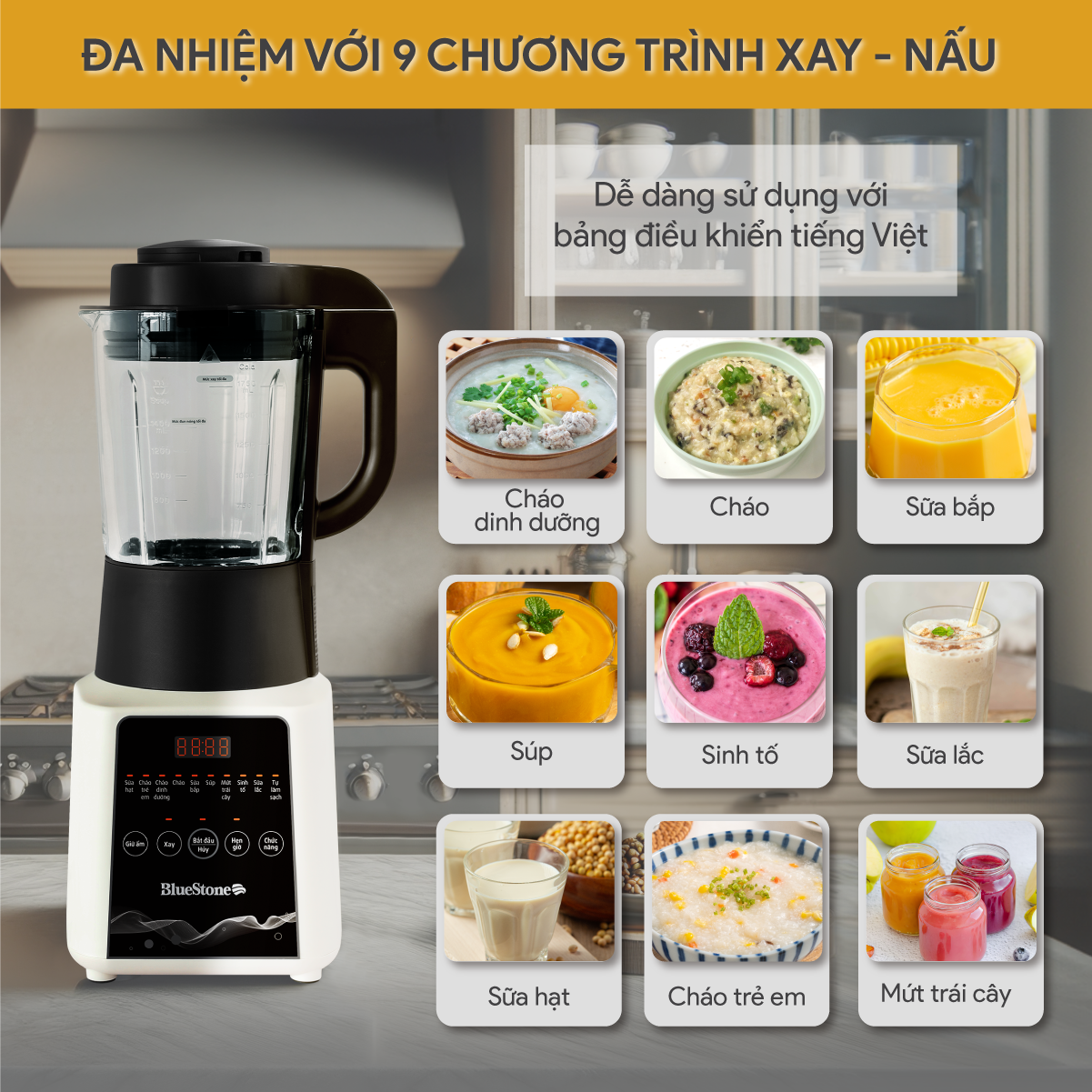 Máy Làm Sữa Hạt Đa Năng BlueStone BLB-6028 1.75 Lít 1000W