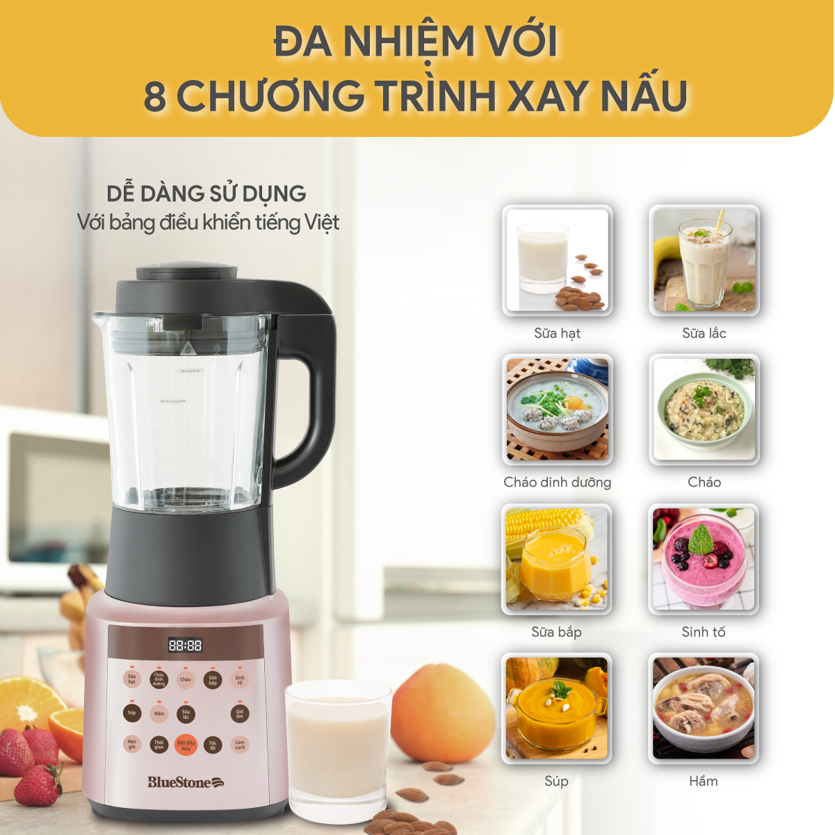 Máy Làm Sữa Hạt Đa Năng BlueStone BLB-6029 1.75 Lít 900W