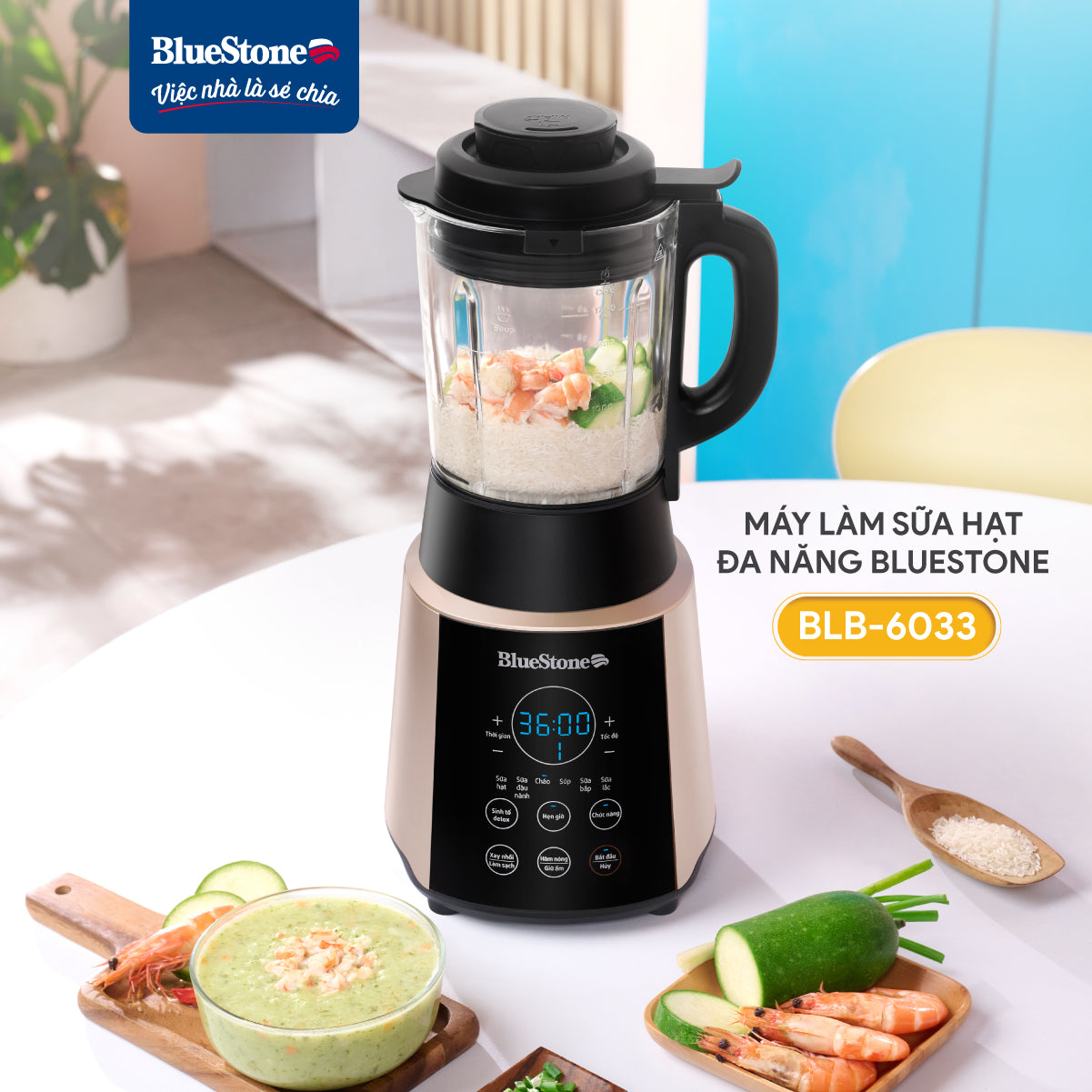 Máy Làm Sữa Hạt Đa Năng BlueStone BLB-6033 1.75 Lít 800W
