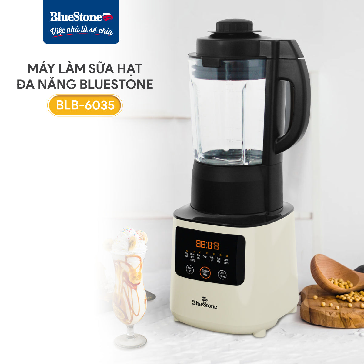 Máy Làm Sữa Hạt Đa Năng BlueStone BLB-6035 1.75 Lít 900W
