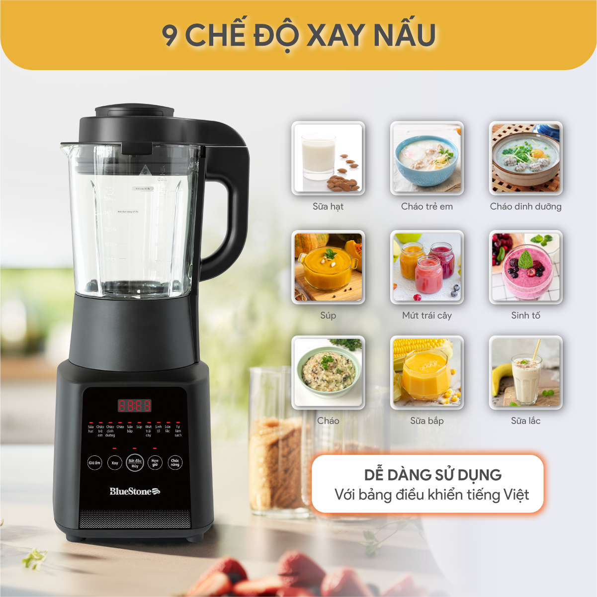 Máy Làm Sữa Hạt Đa Năng BlueStone BLB-6036 1.75 Lít 1000W