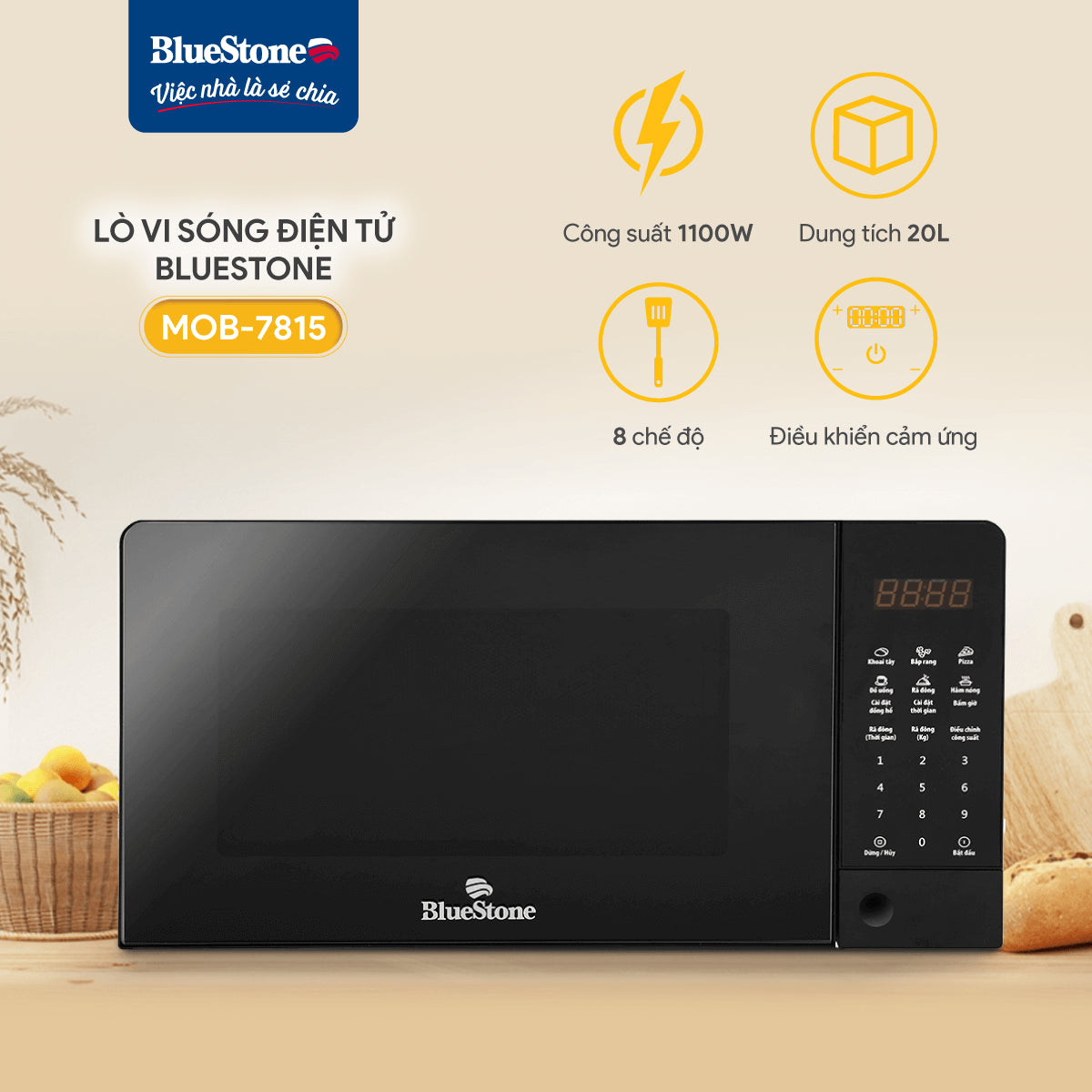 Lò Vi Sóng BlueStone MOB-7815 20 Lít 1100W