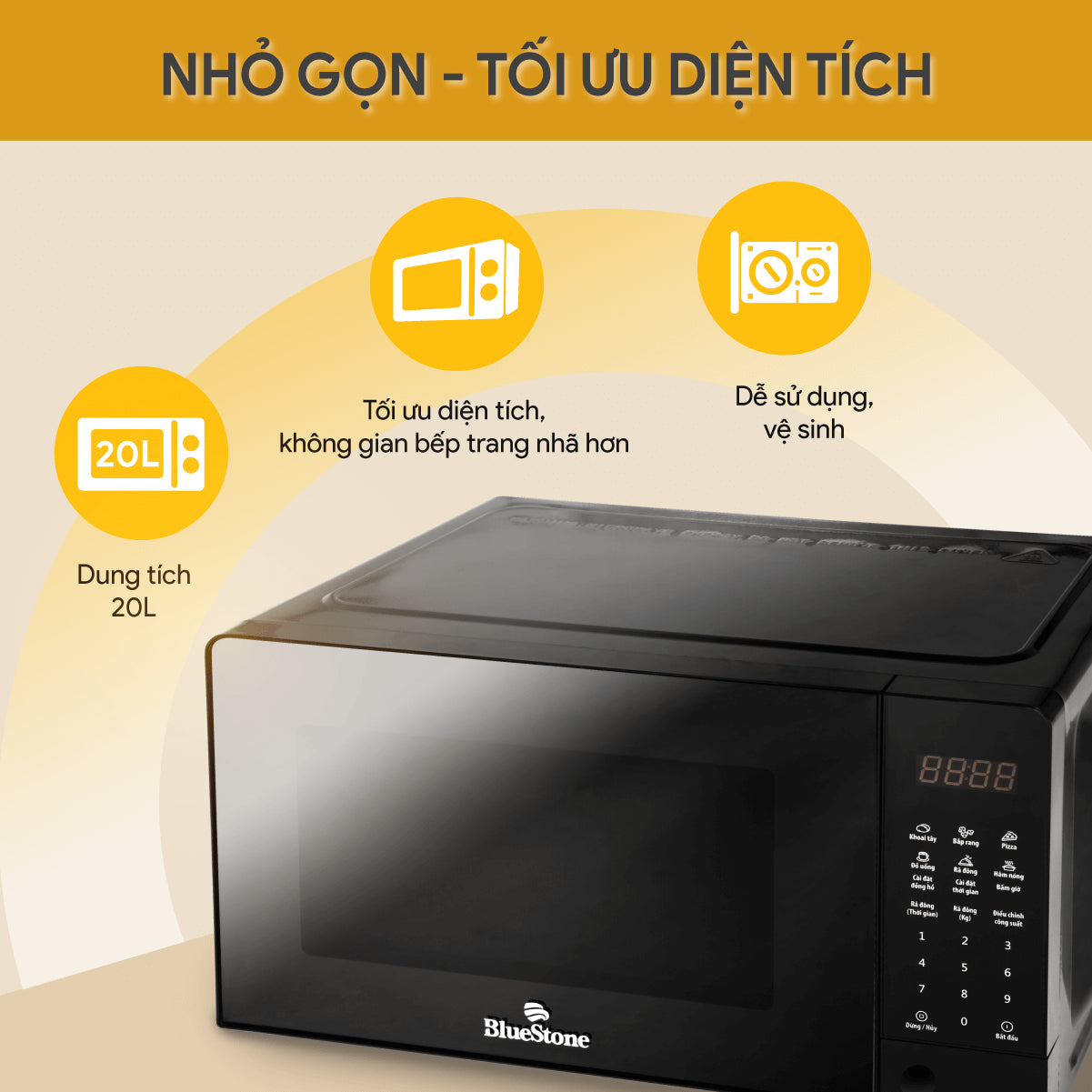 Lò Vi Sóng BlueStone MOB-7815 20 Lít 1100W
