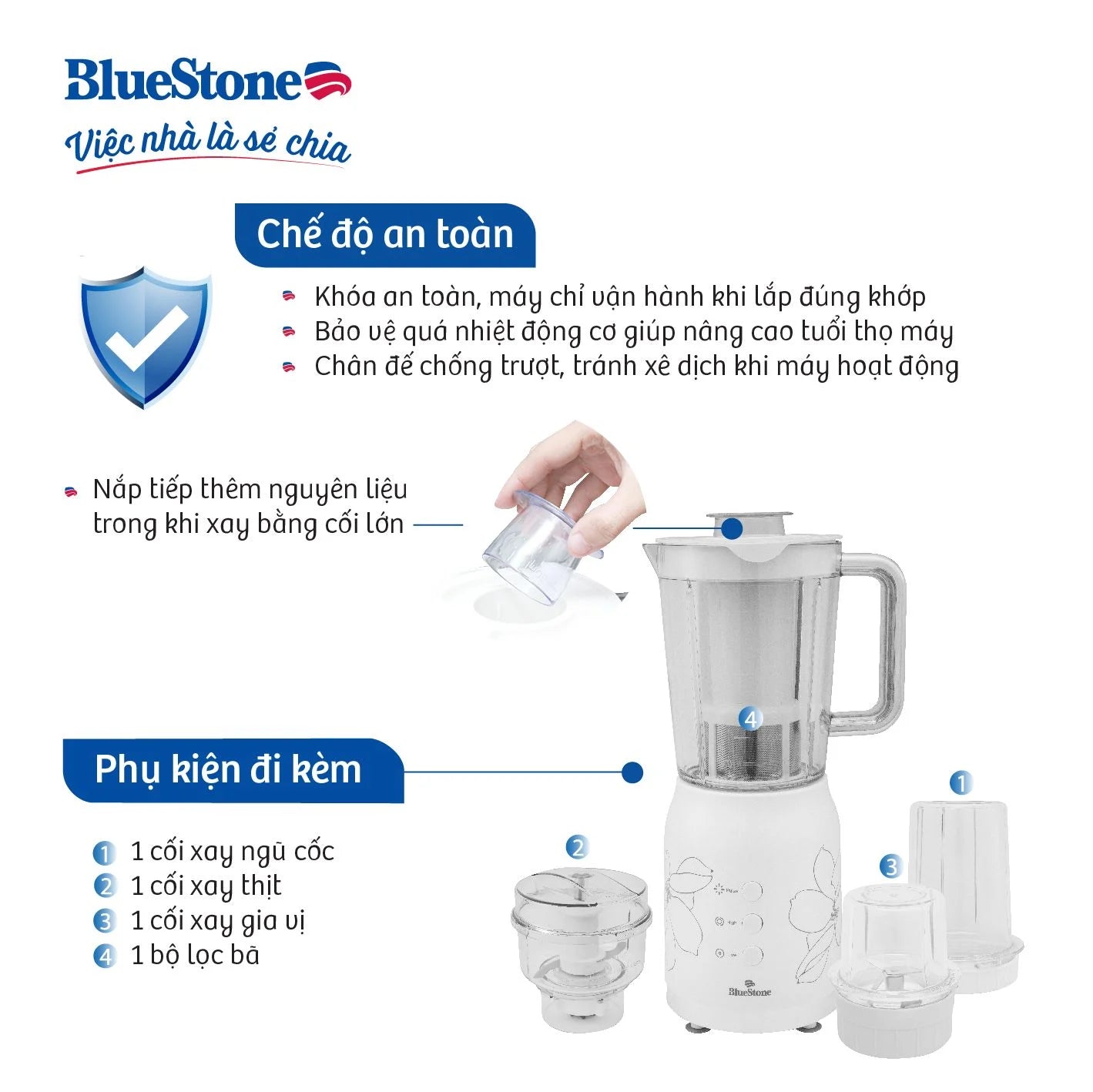 Máy Xay Sinh Tố BlueStone BLB-5335W 1.2 Lít 300W