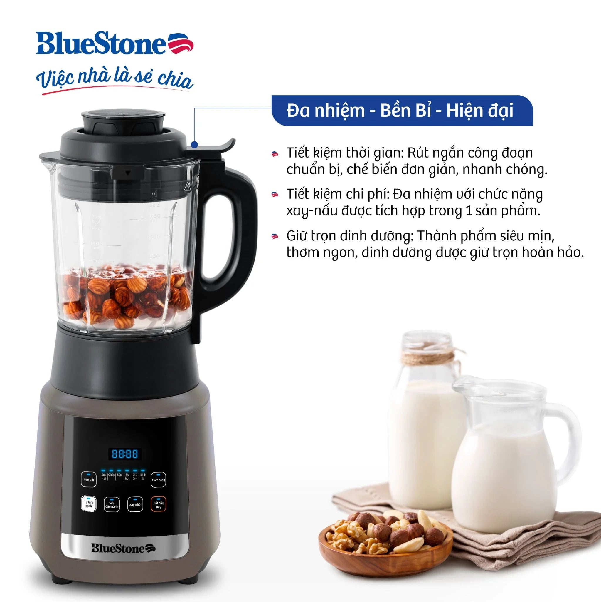 Máy Làm Sữa Hạt Đa Năng BlueStone BLB-6031 1.75 Lít 800W