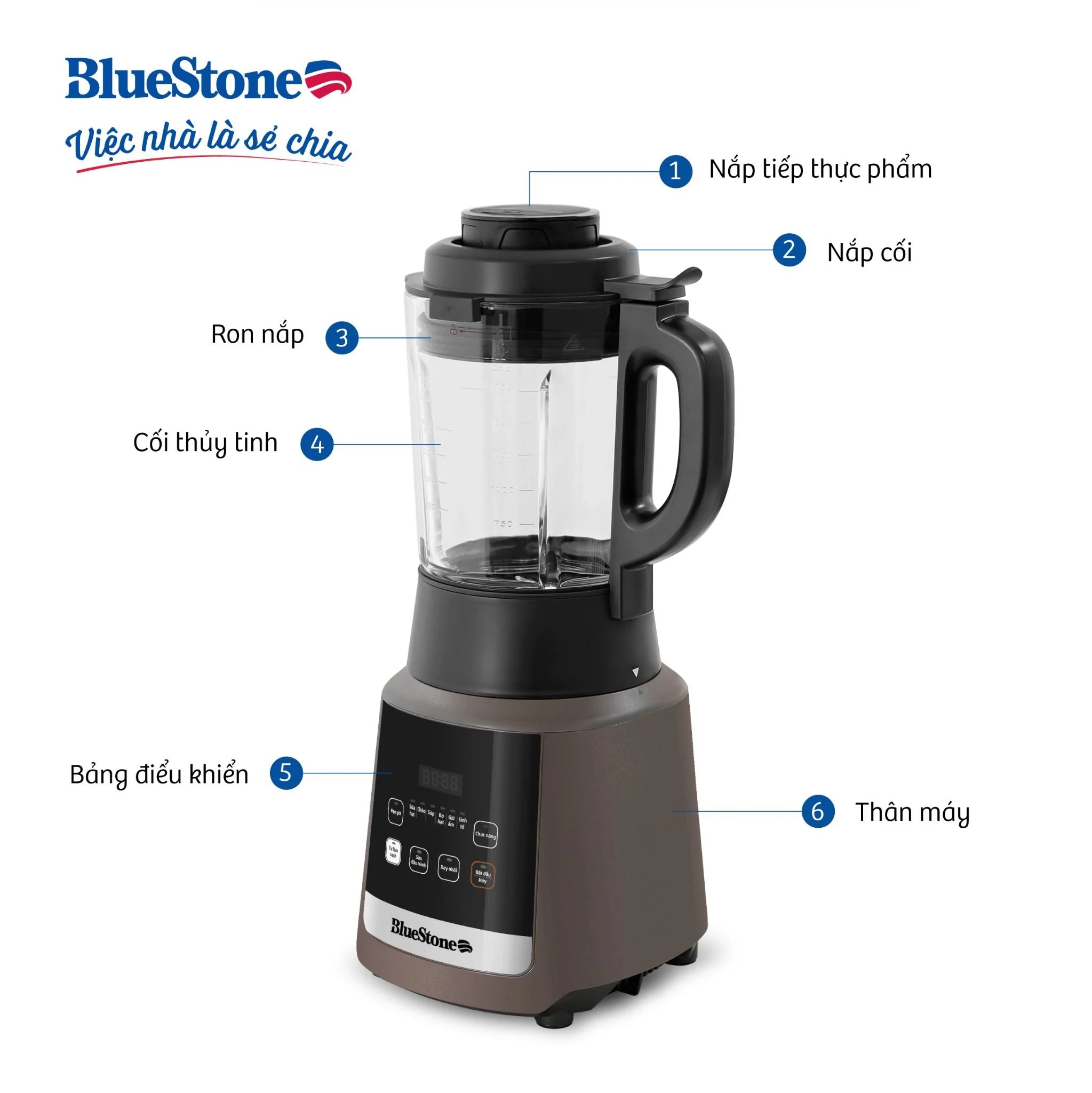 Máy Làm Sữa Hạt Đa Năng BlueStone BLB-6031 1.75 Lít 800W