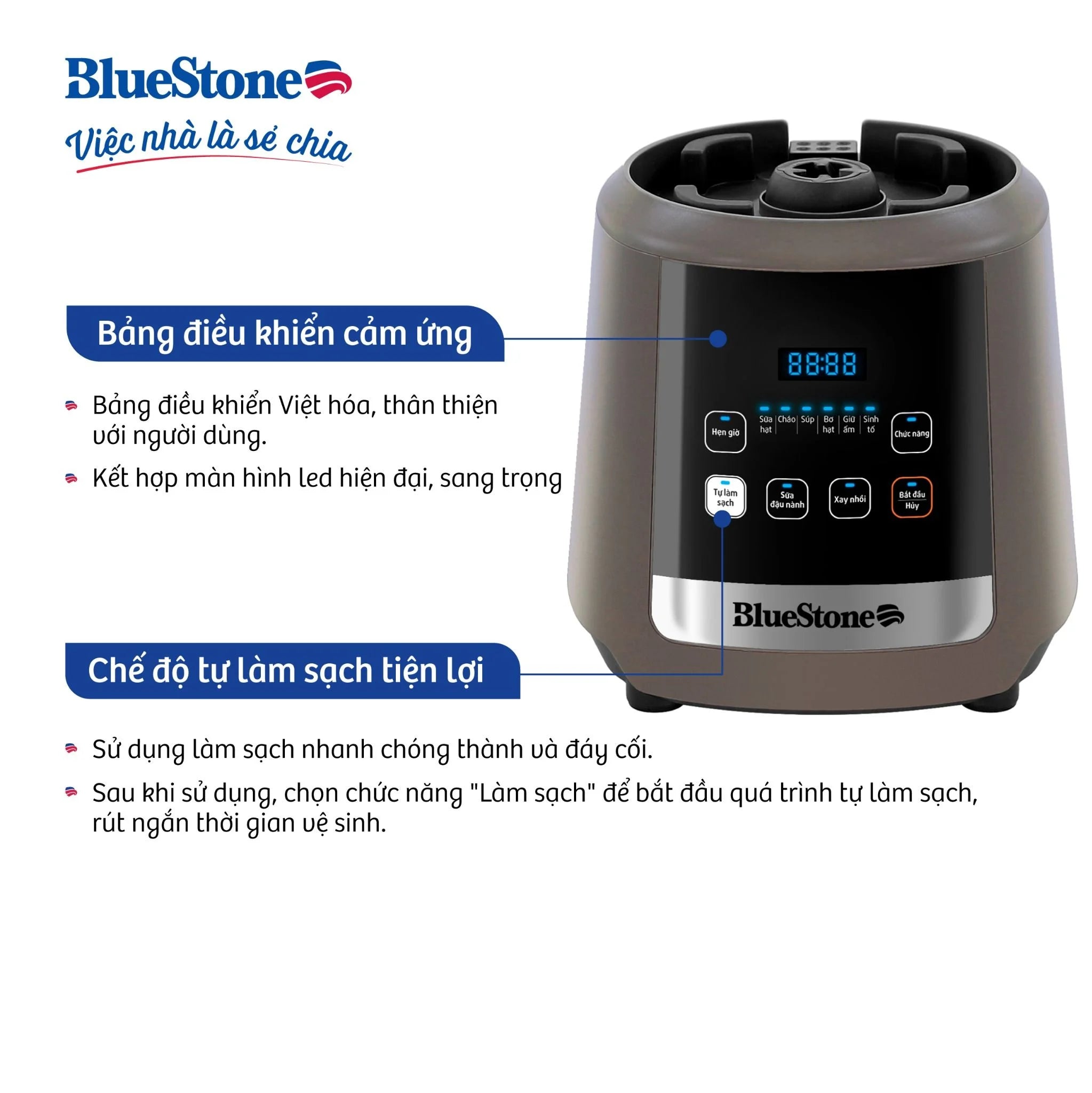 Máy Làm Sữa Hạt Đa Năng BlueStone BLB-6031 1.75 Lít 800W