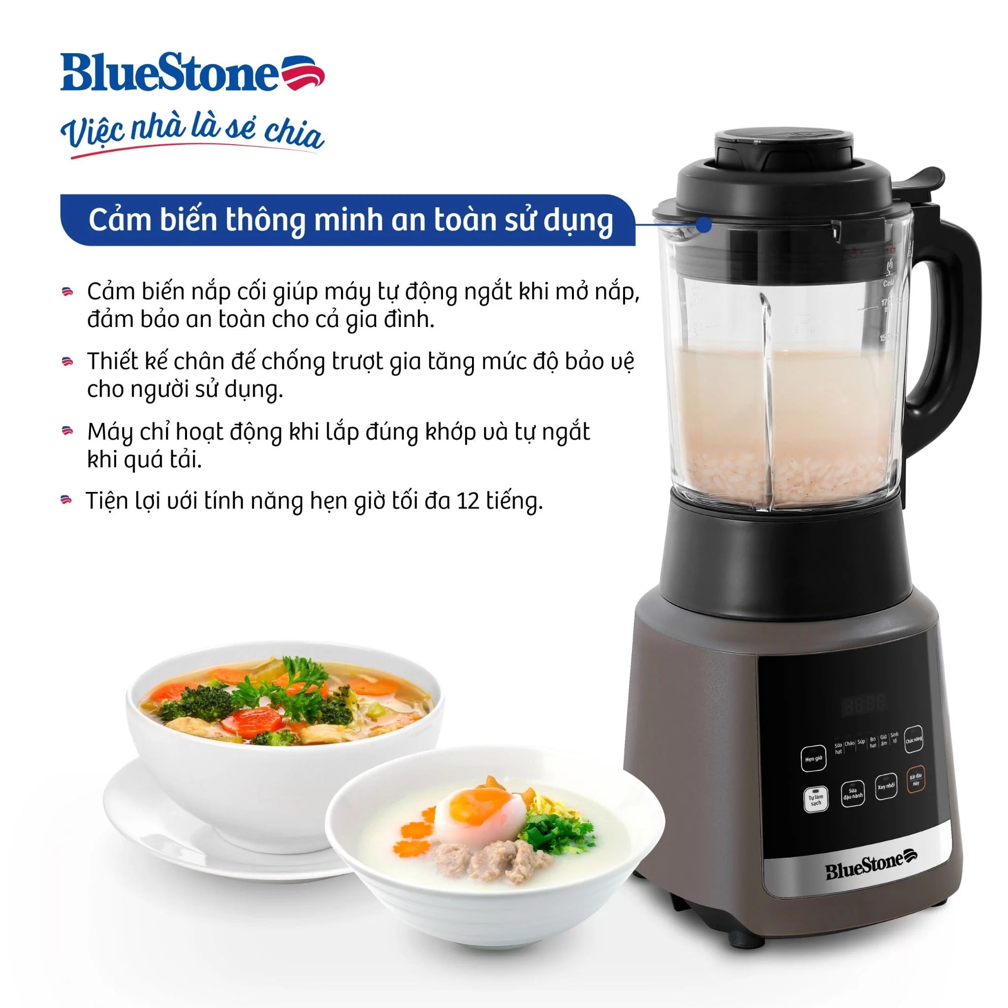 Máy Làm Sữa Hạt Đa Năng BlueStone BLB-6031 1.75 Lít 800W