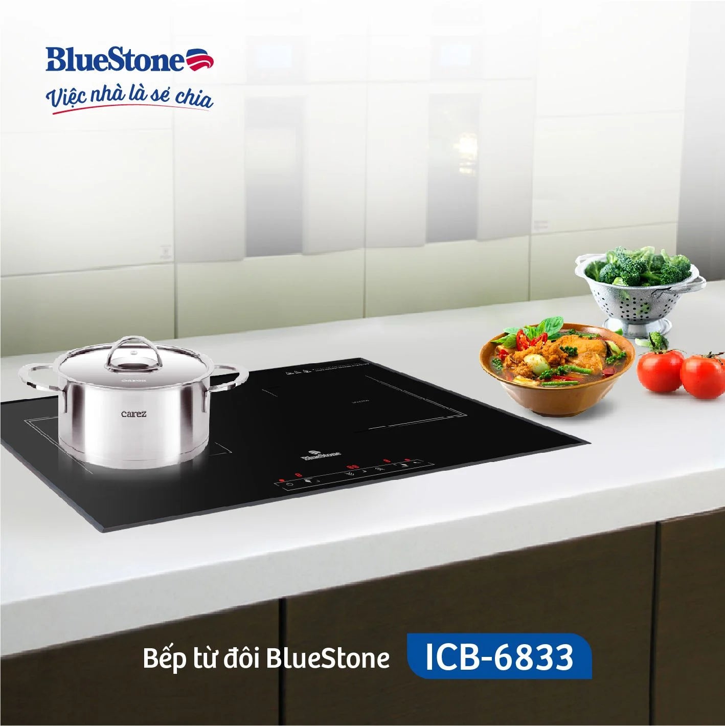 Bếp Từ Đôi BlueStone ICB-6833 4000W - Miễn phí lắp đặt, cắt đá