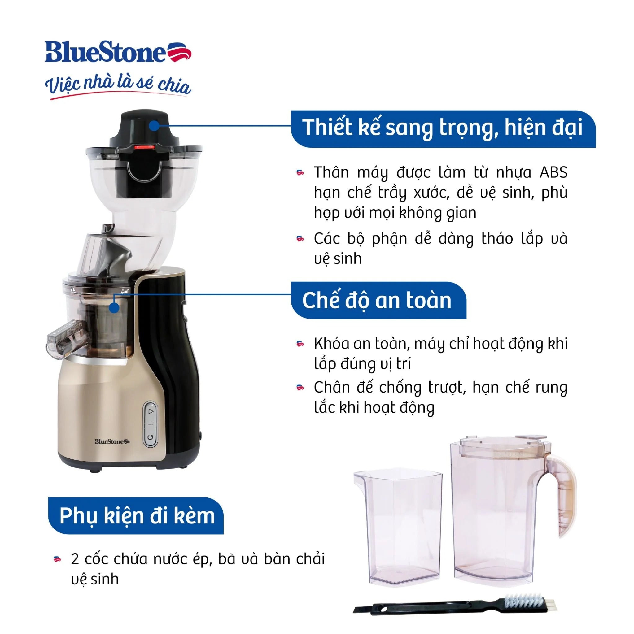 Máy Ép Chậm BlueStone SJB-6568 250W